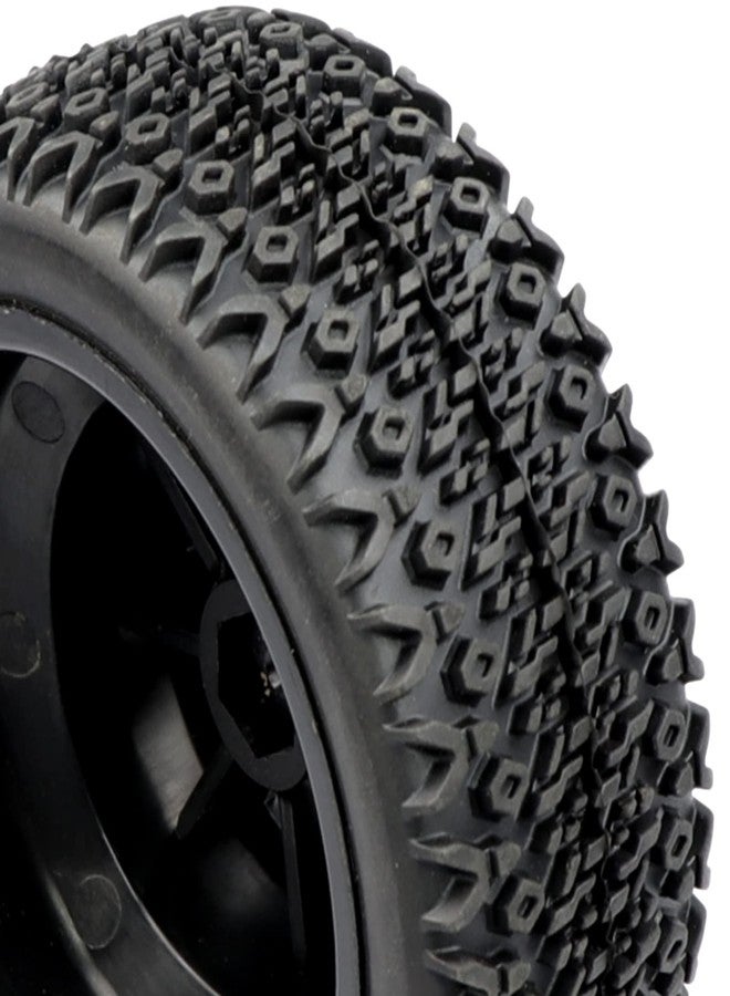 Aimrock 1/10 Glued 12mm Hex Short Course SC Trucks Wheels and Tires Combo, OD 4.3'' for Slash 2WD 4WD Blackout Losi Tenacity Off-Road Car, Set of 4 - Image 3